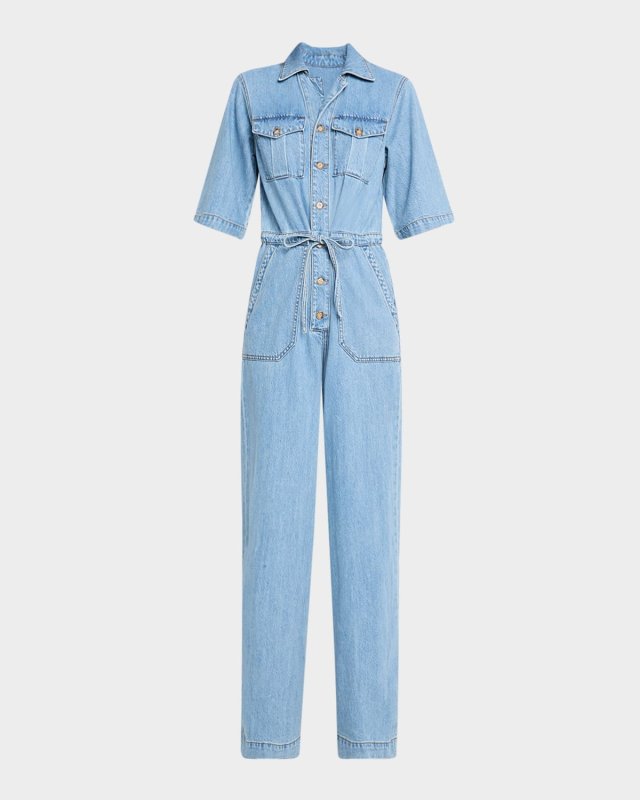 Rumi Wide-Leg Denim Jumpsuit